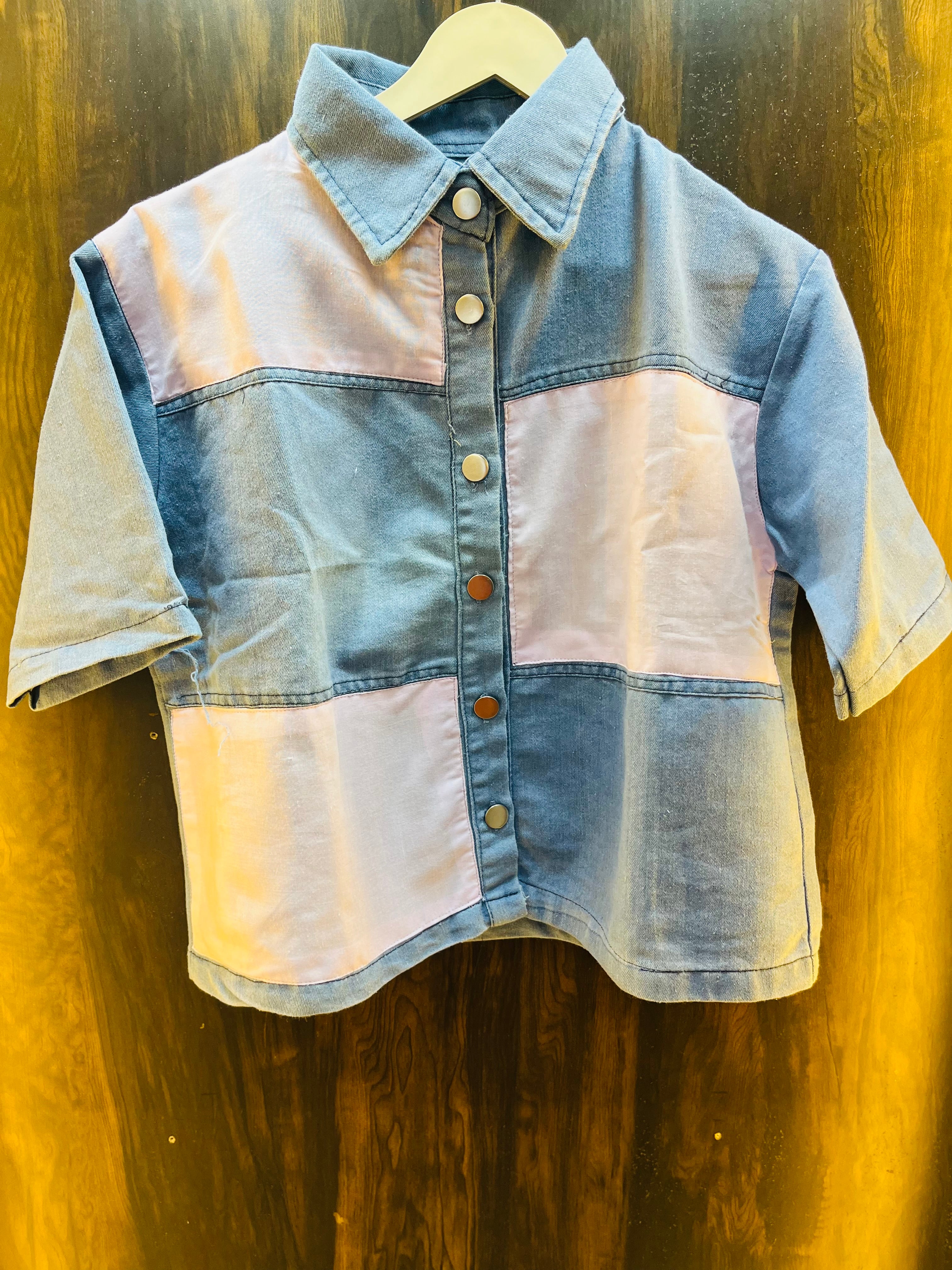 Denim Crop Shirt