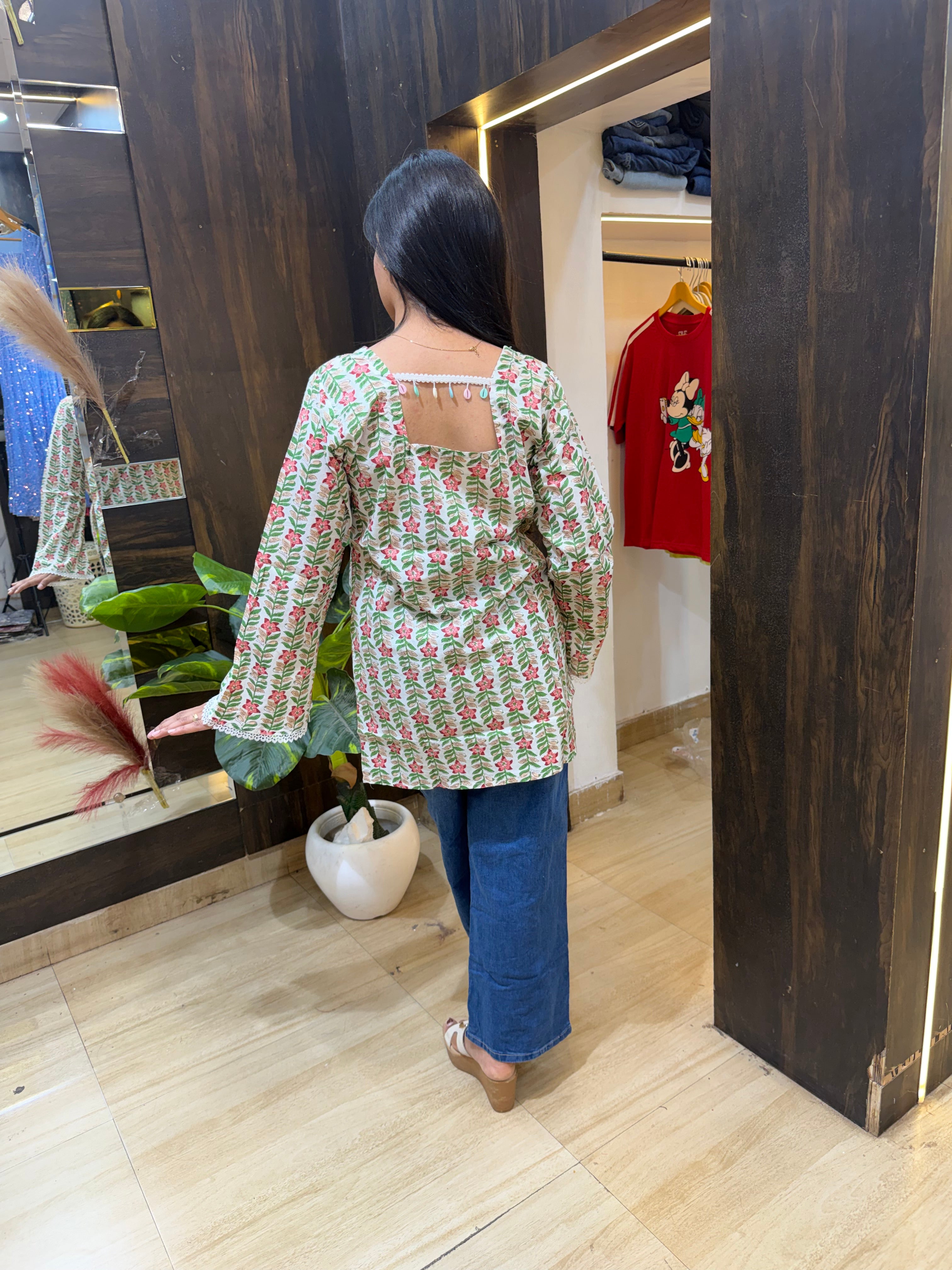 Square Back Neck Kurti