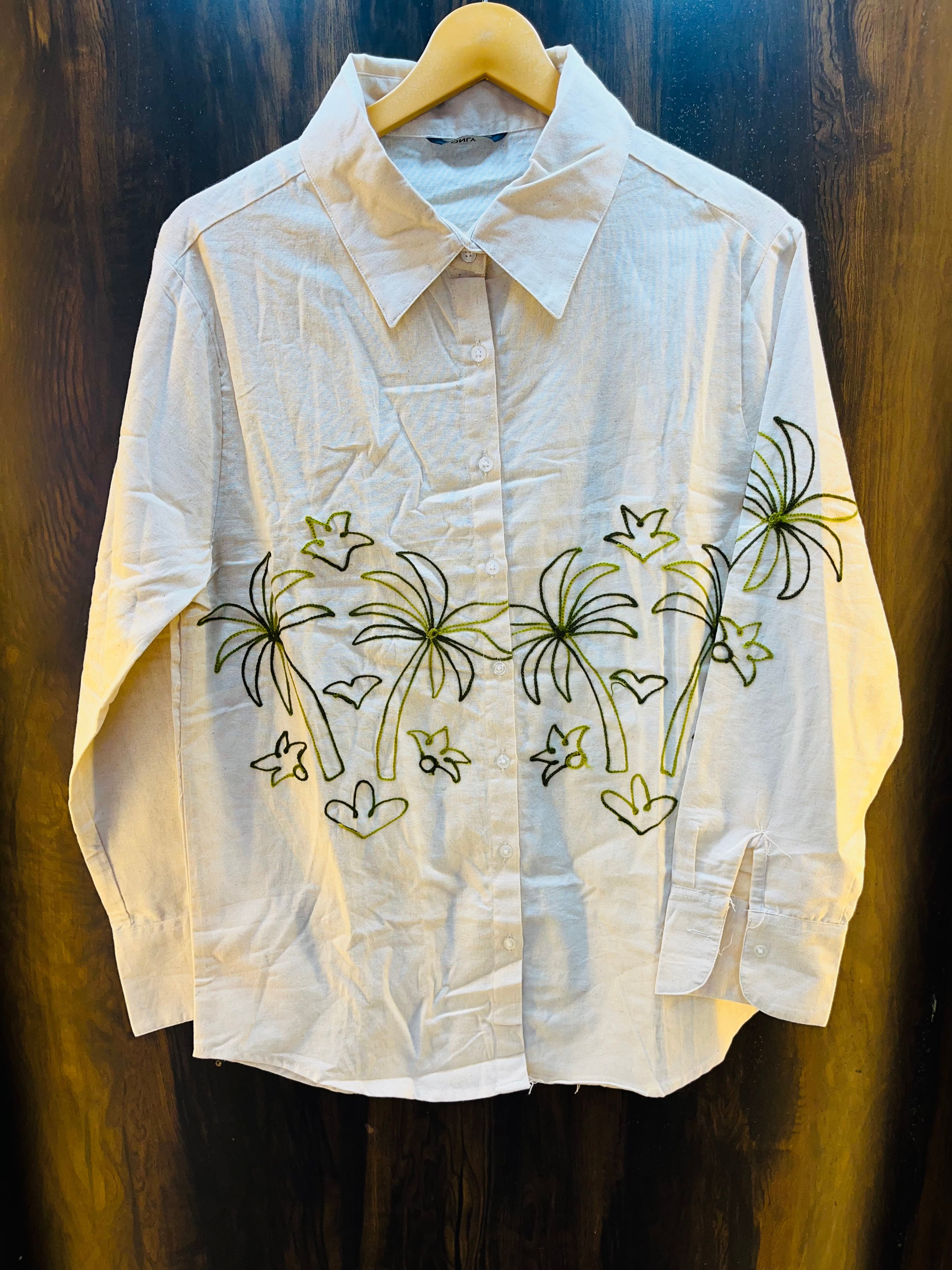 Premium Green Embroidered Shirt