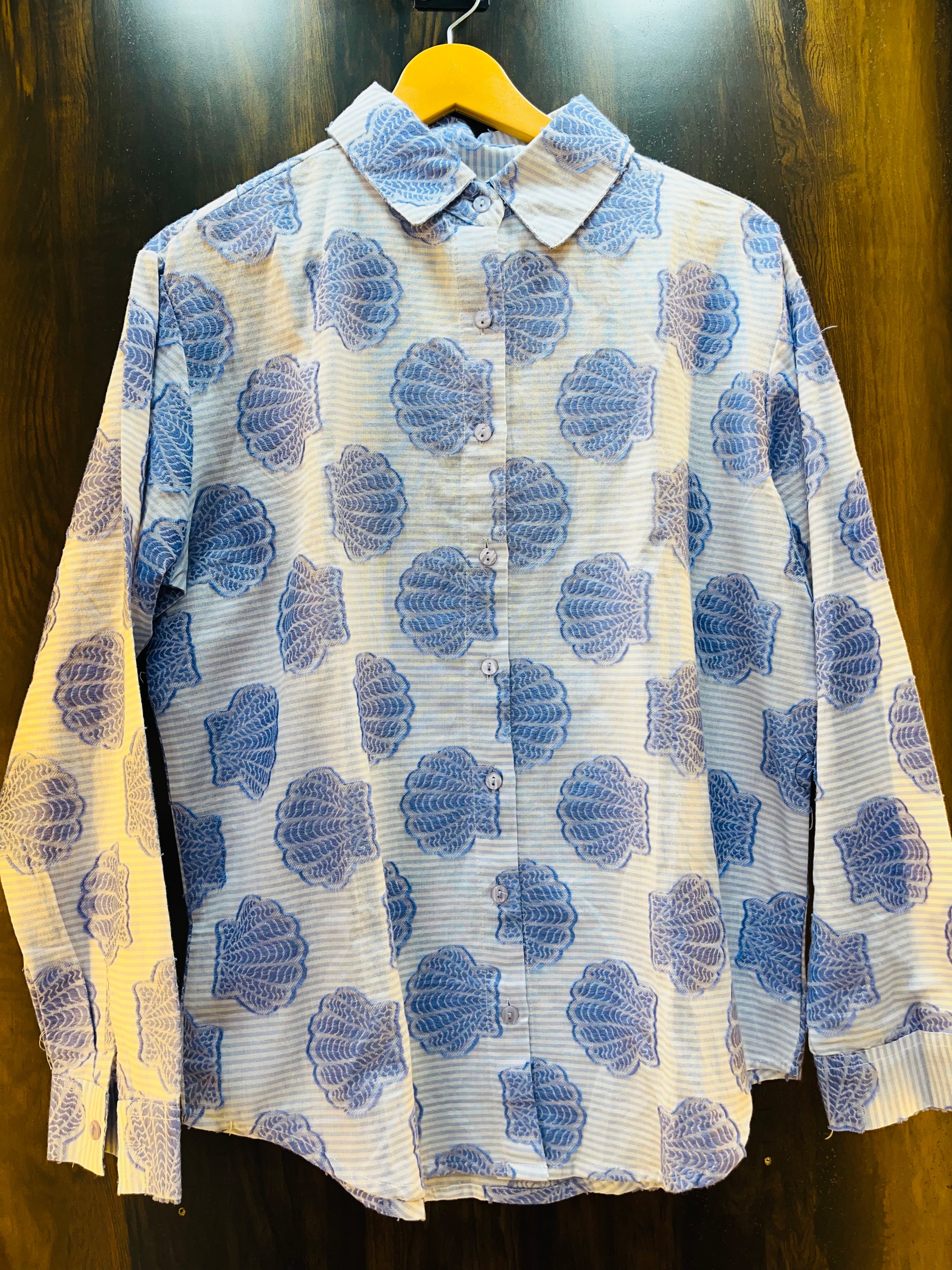 Flower Embroidered Shirt