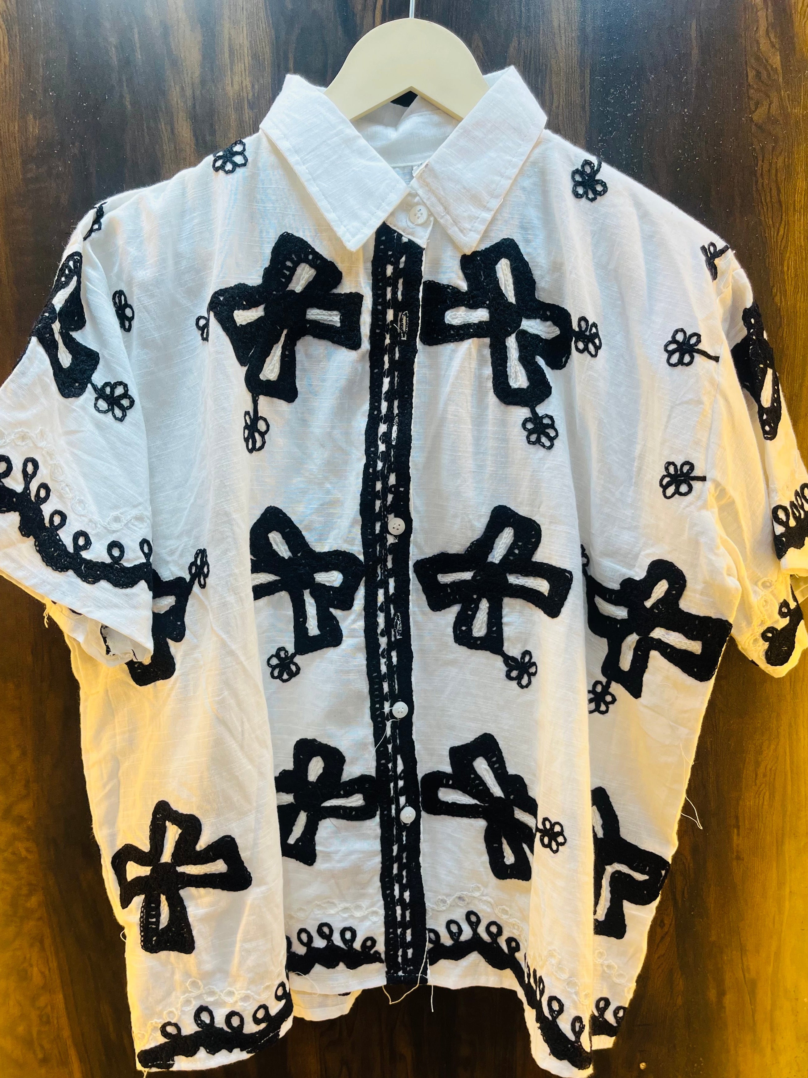 Bow Embroidered Shirt