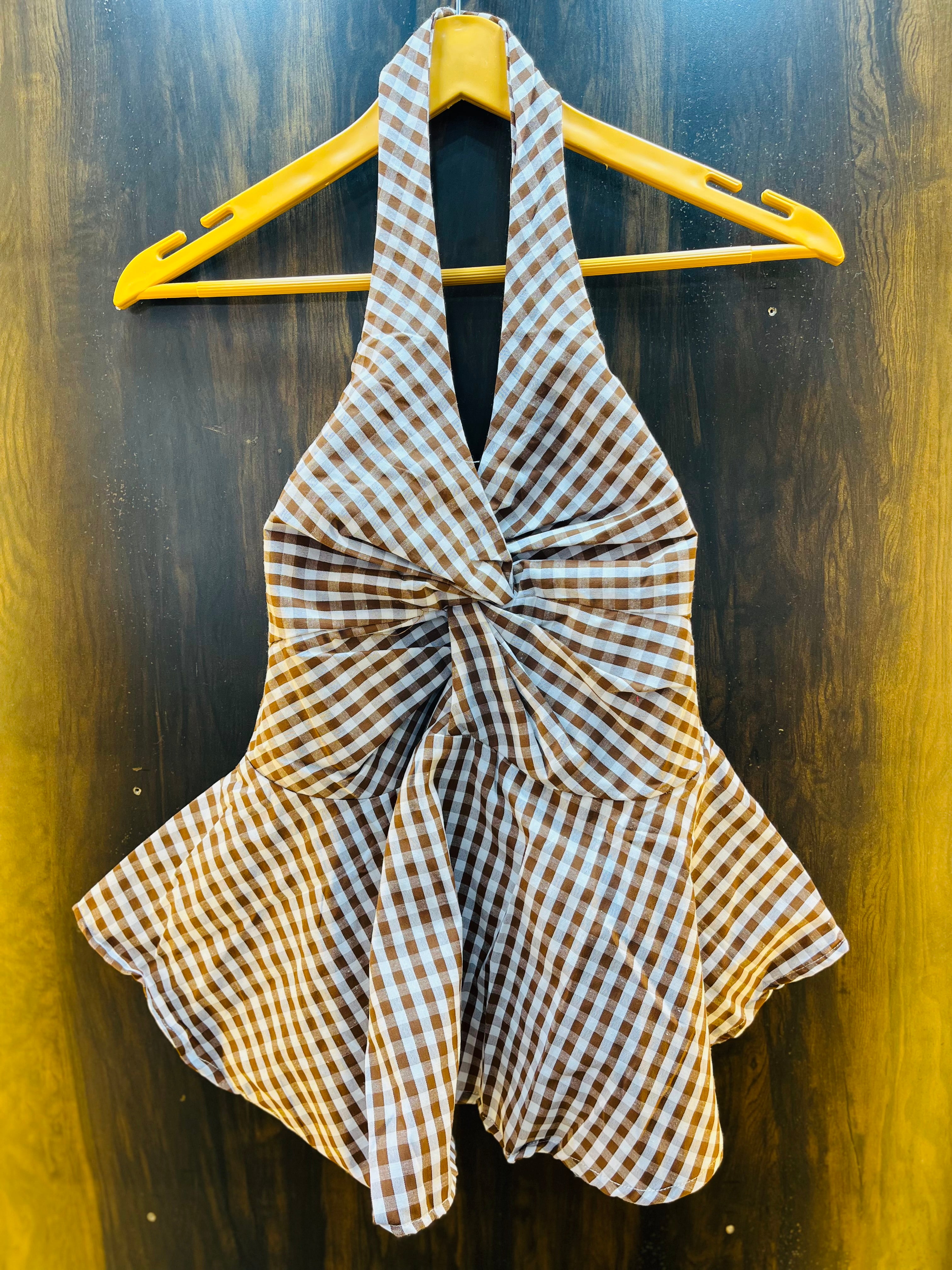Halter Neck With Stripes Pattern Top