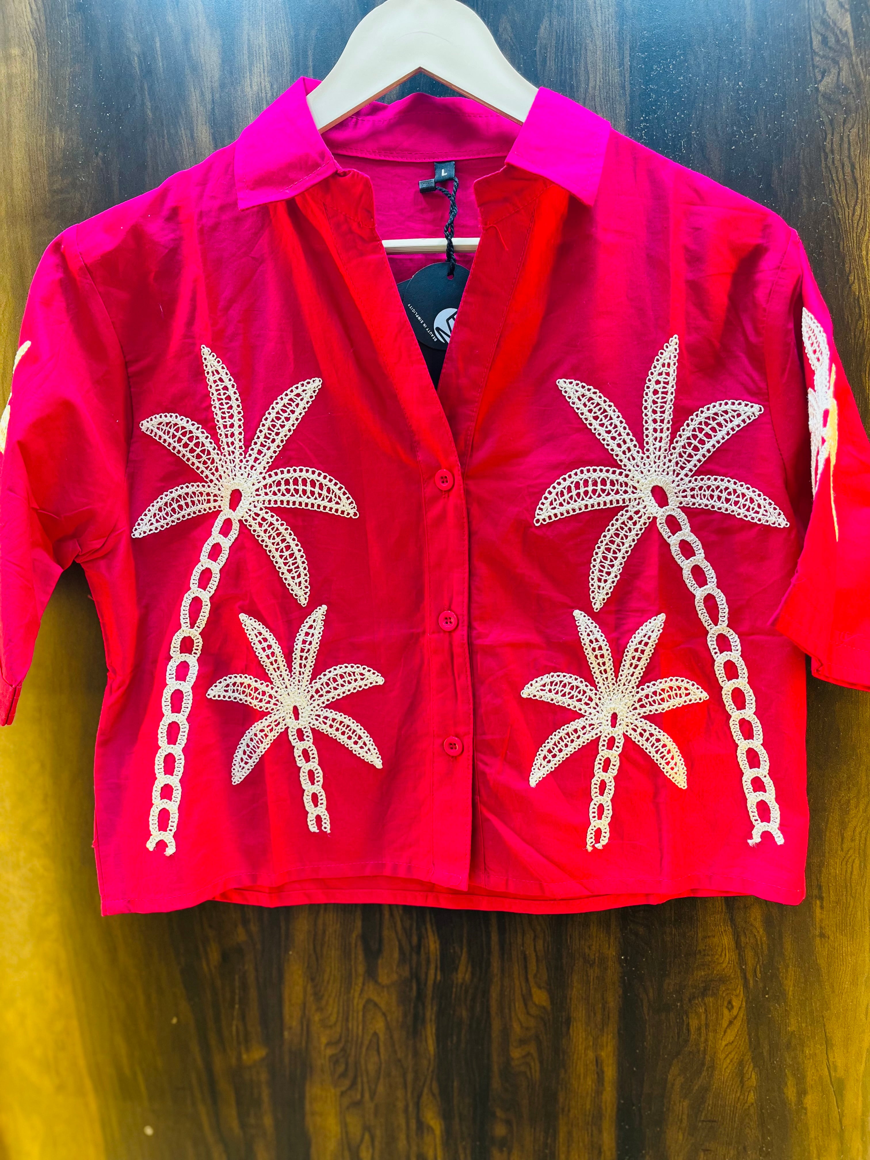 Beige Embroidered Shirt