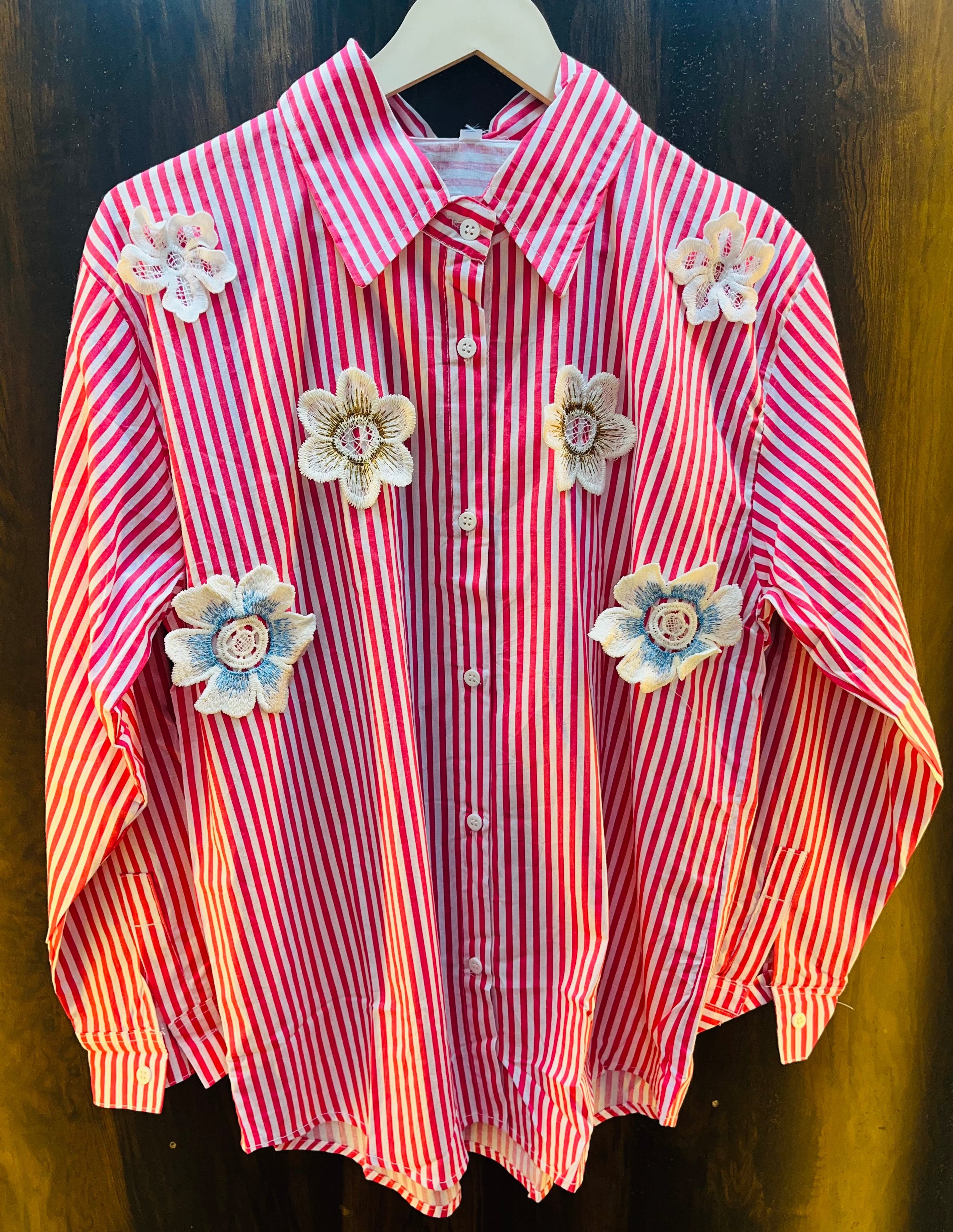 Stripes Nd Flower Shirt