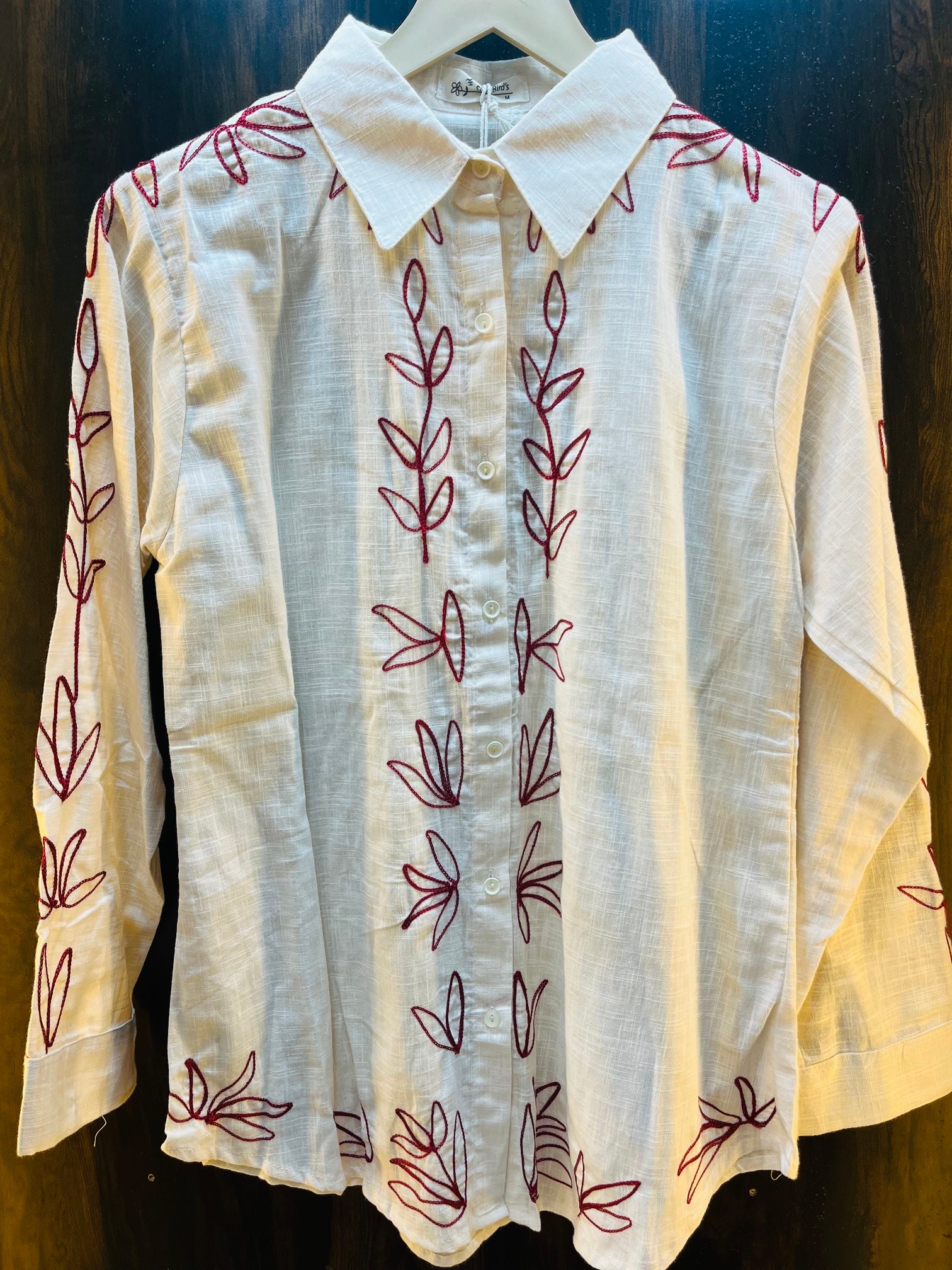 Brown Embroidered Shirt