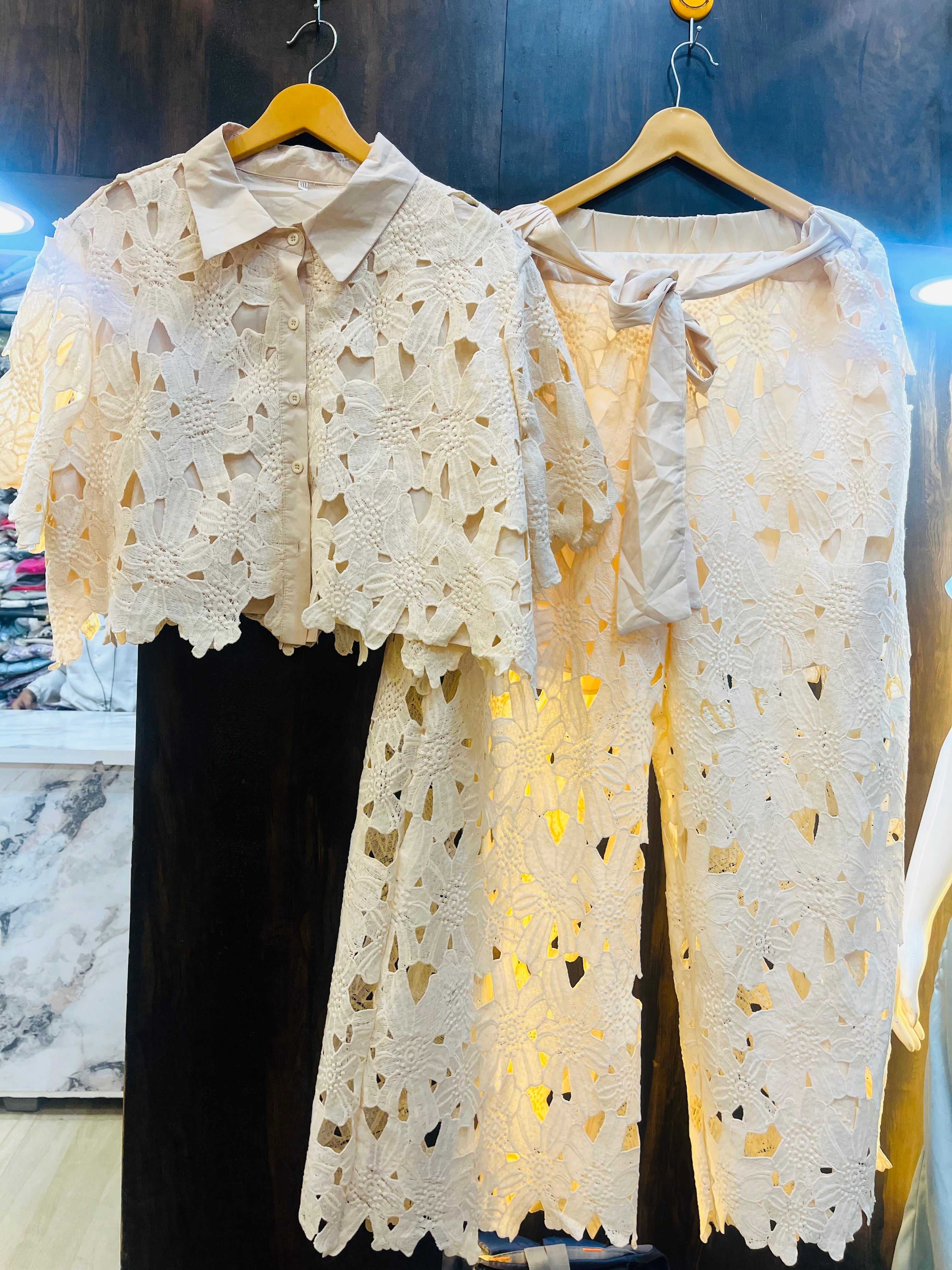 CutOut Crop Shirt Co-ord Set
