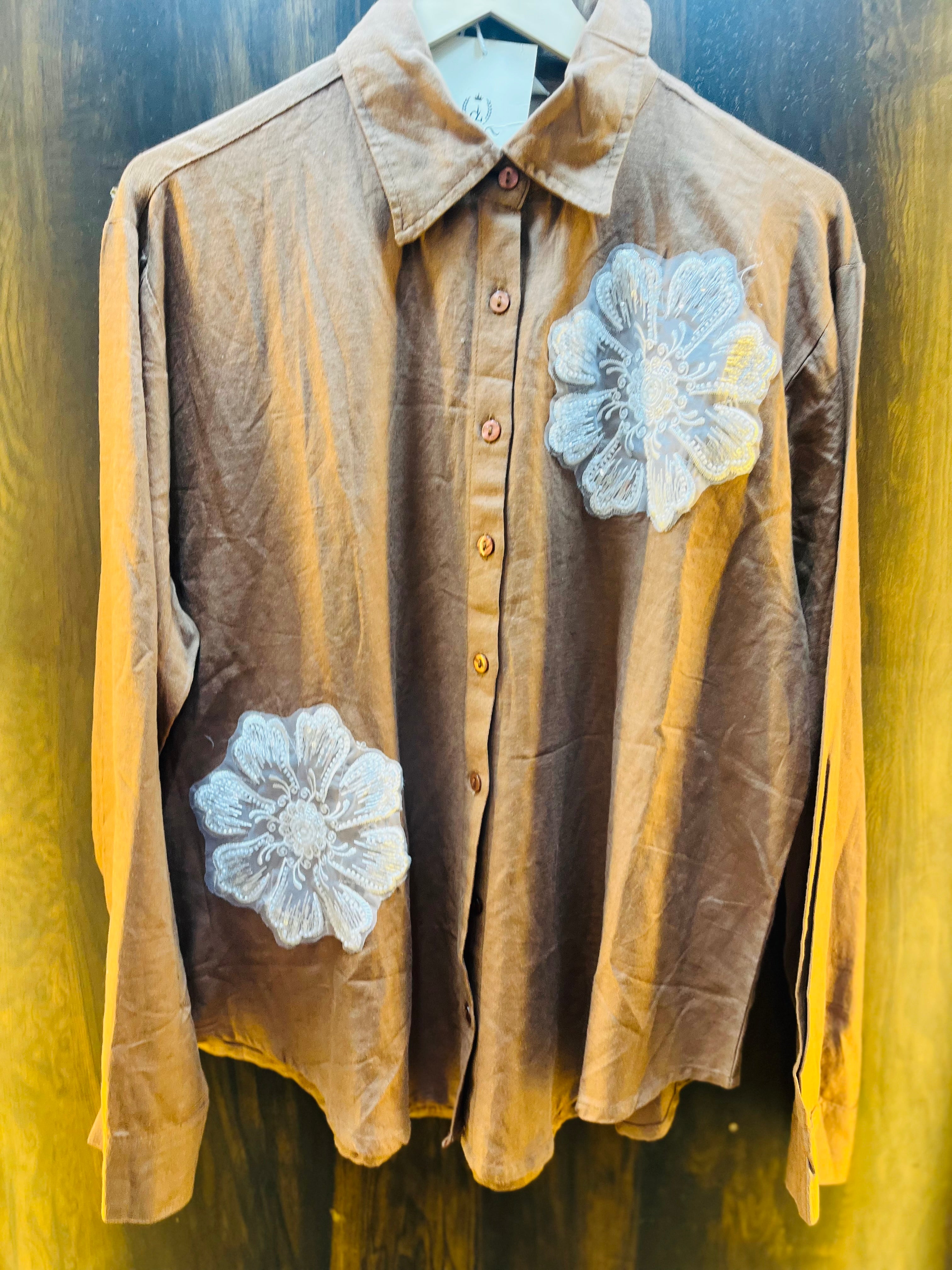 White Patched Work Shirt