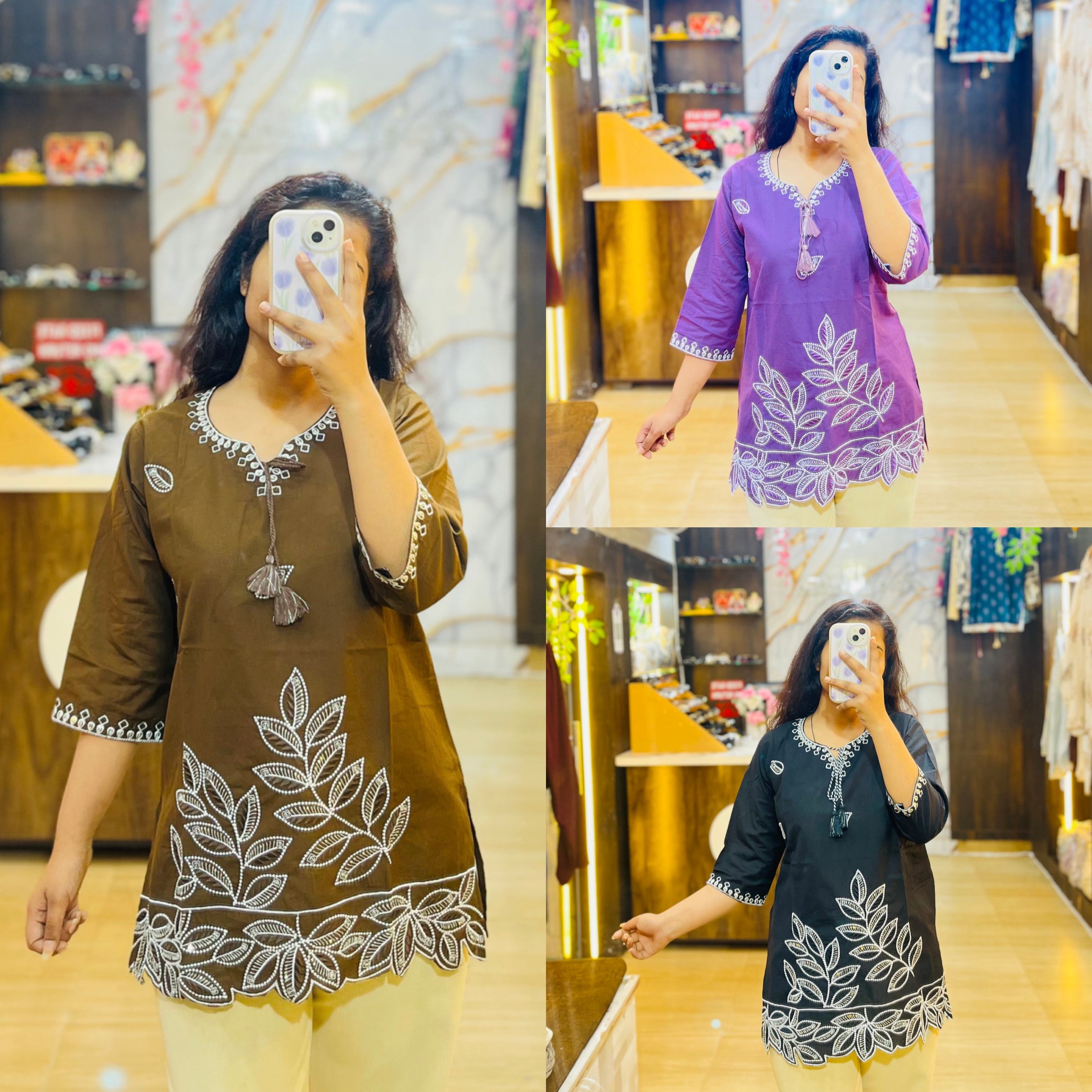 EMBROIDERED SHORT KURTI