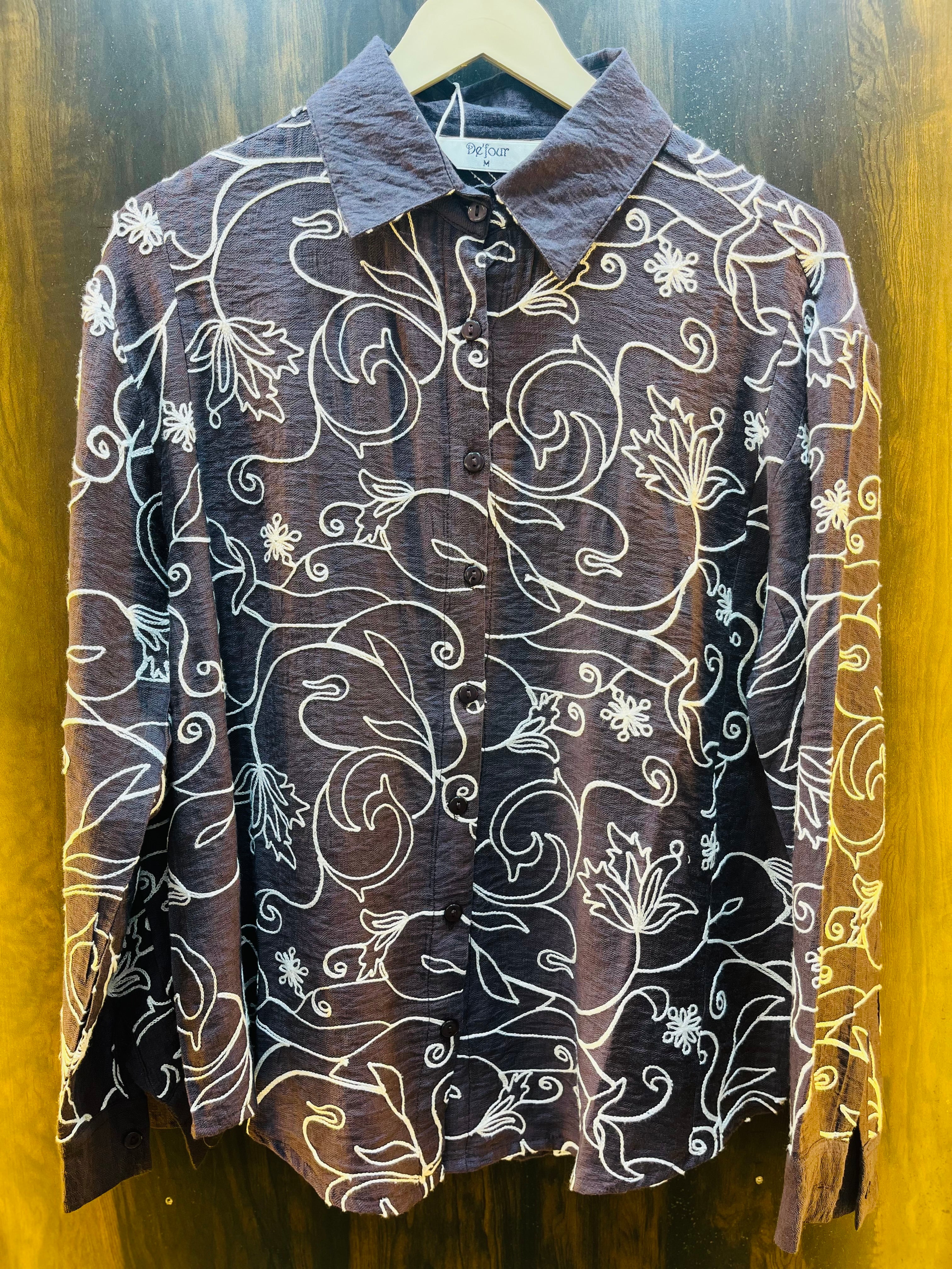 Beige Embroidered Shirt