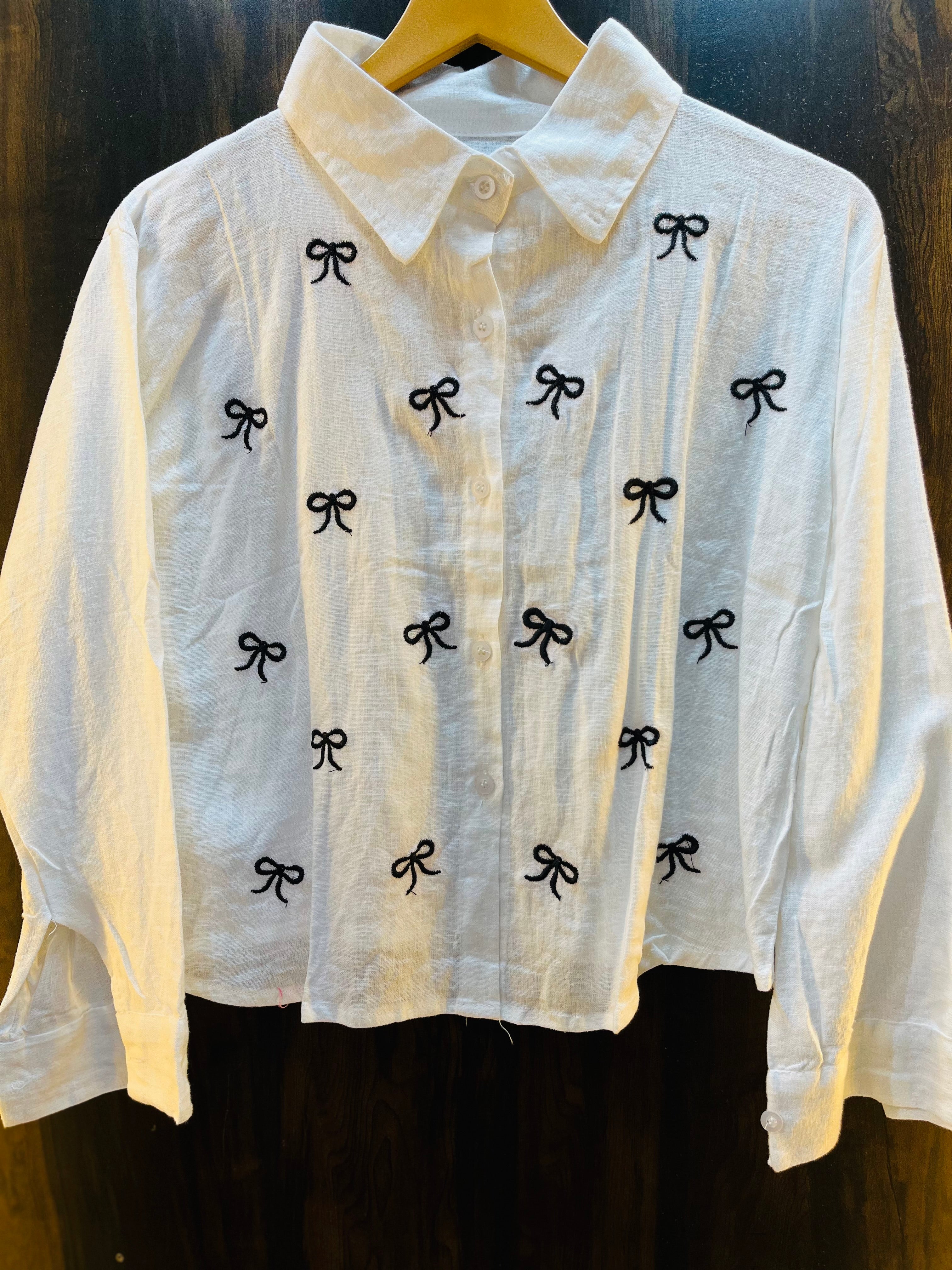Black Bow Pattern Shirt