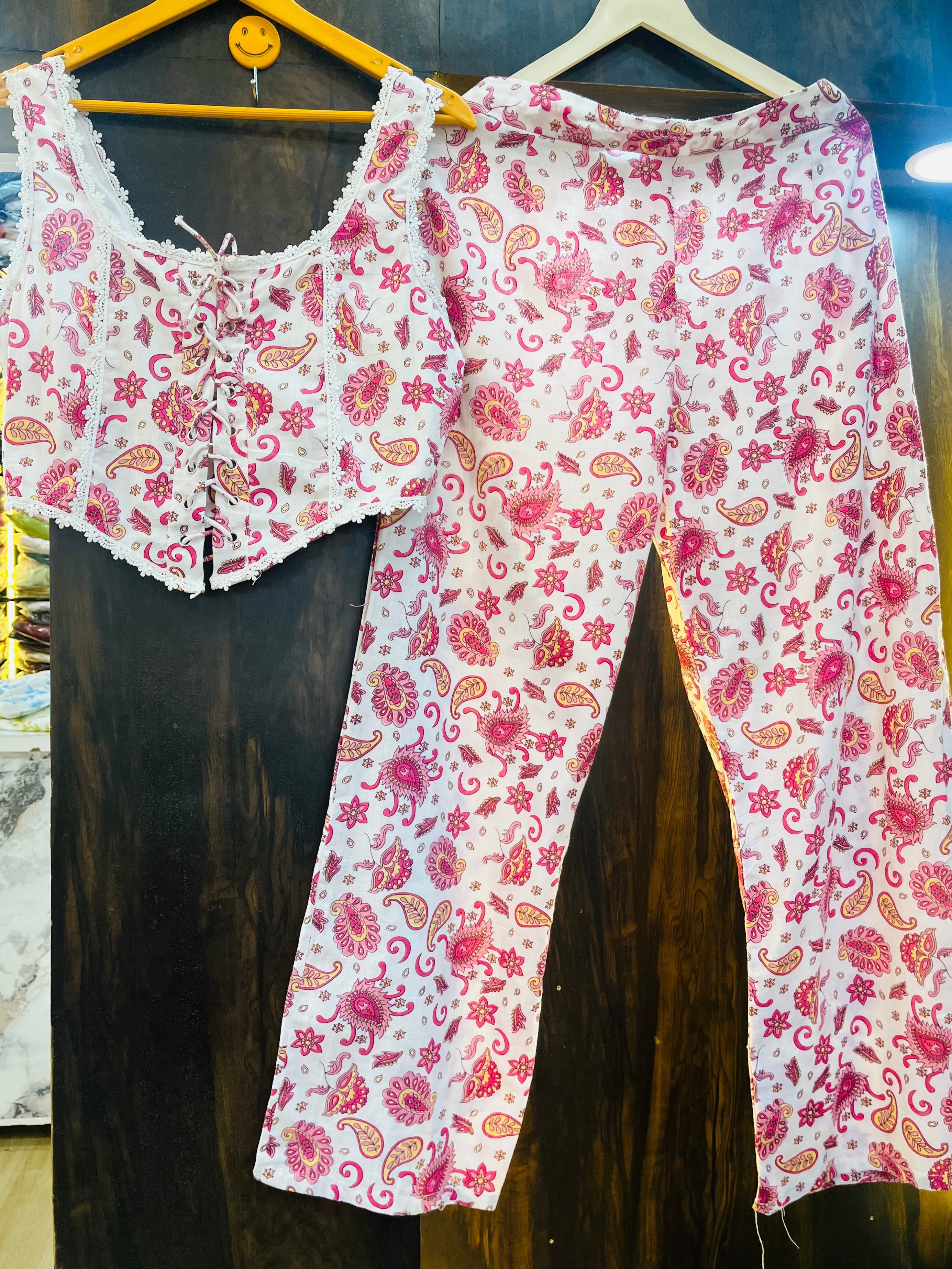 Floral Print Crop Top Co-ord Set