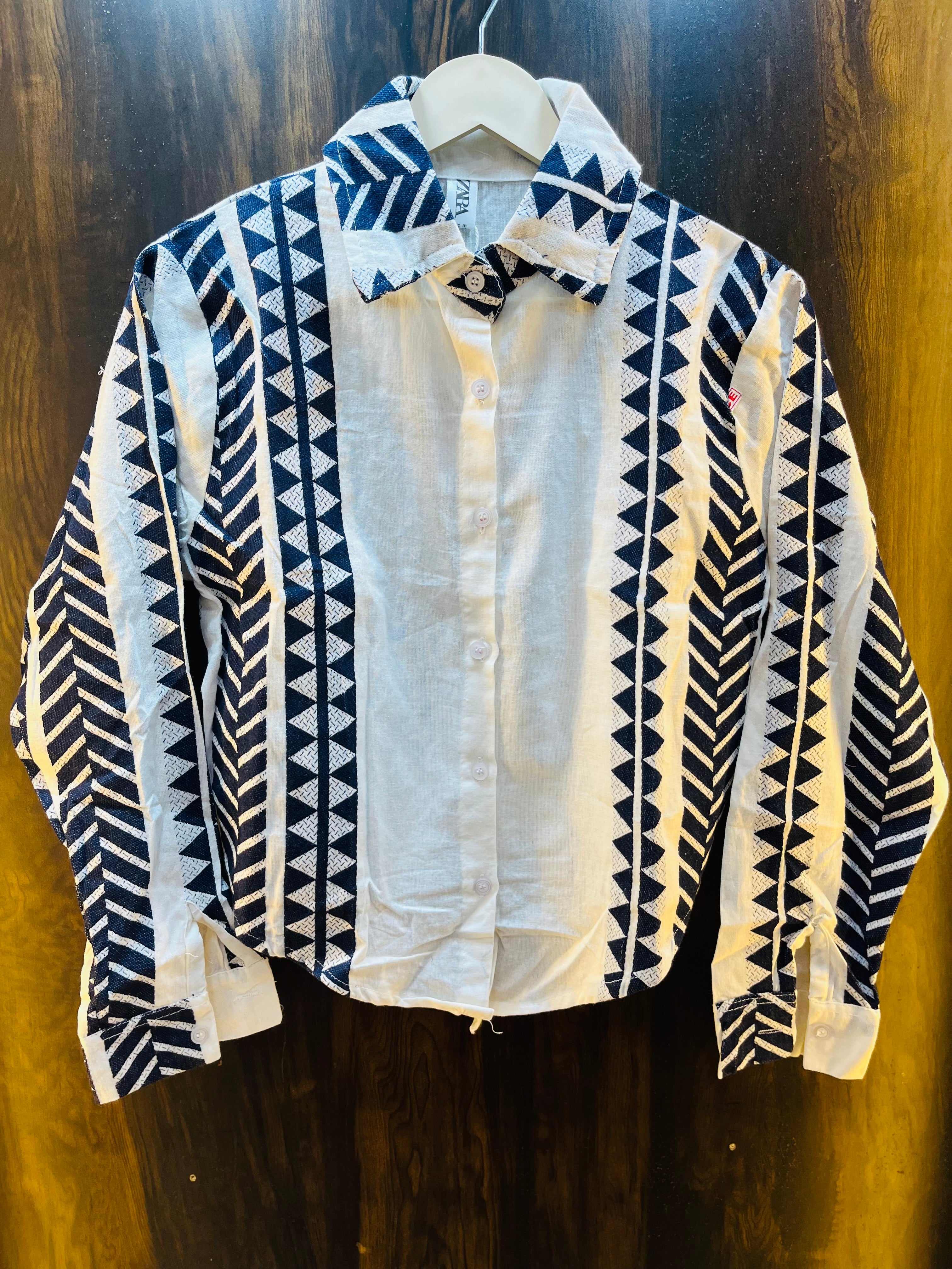 Blue Geometric Tribal Pattern