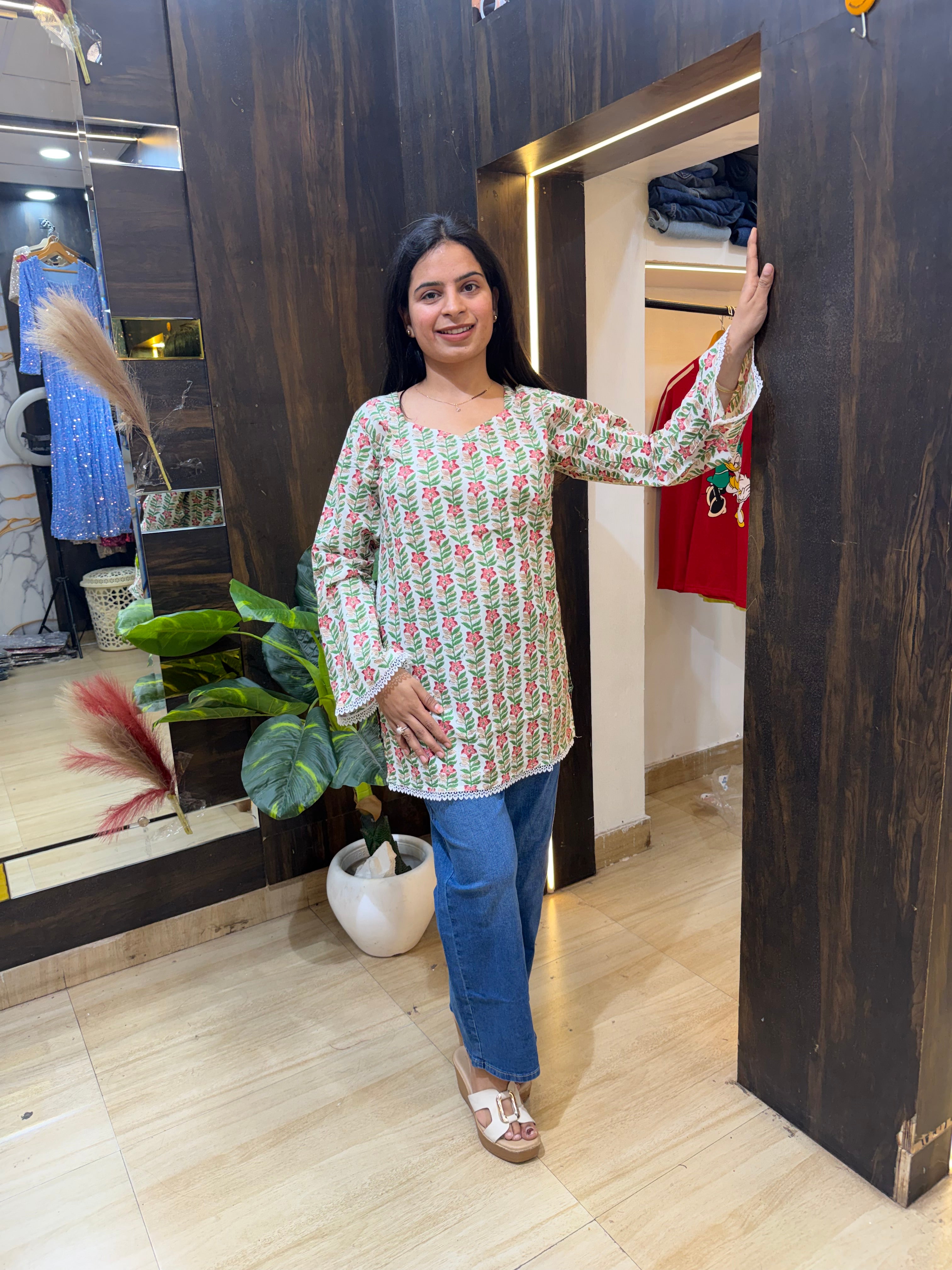 Square Back Neck Kurti