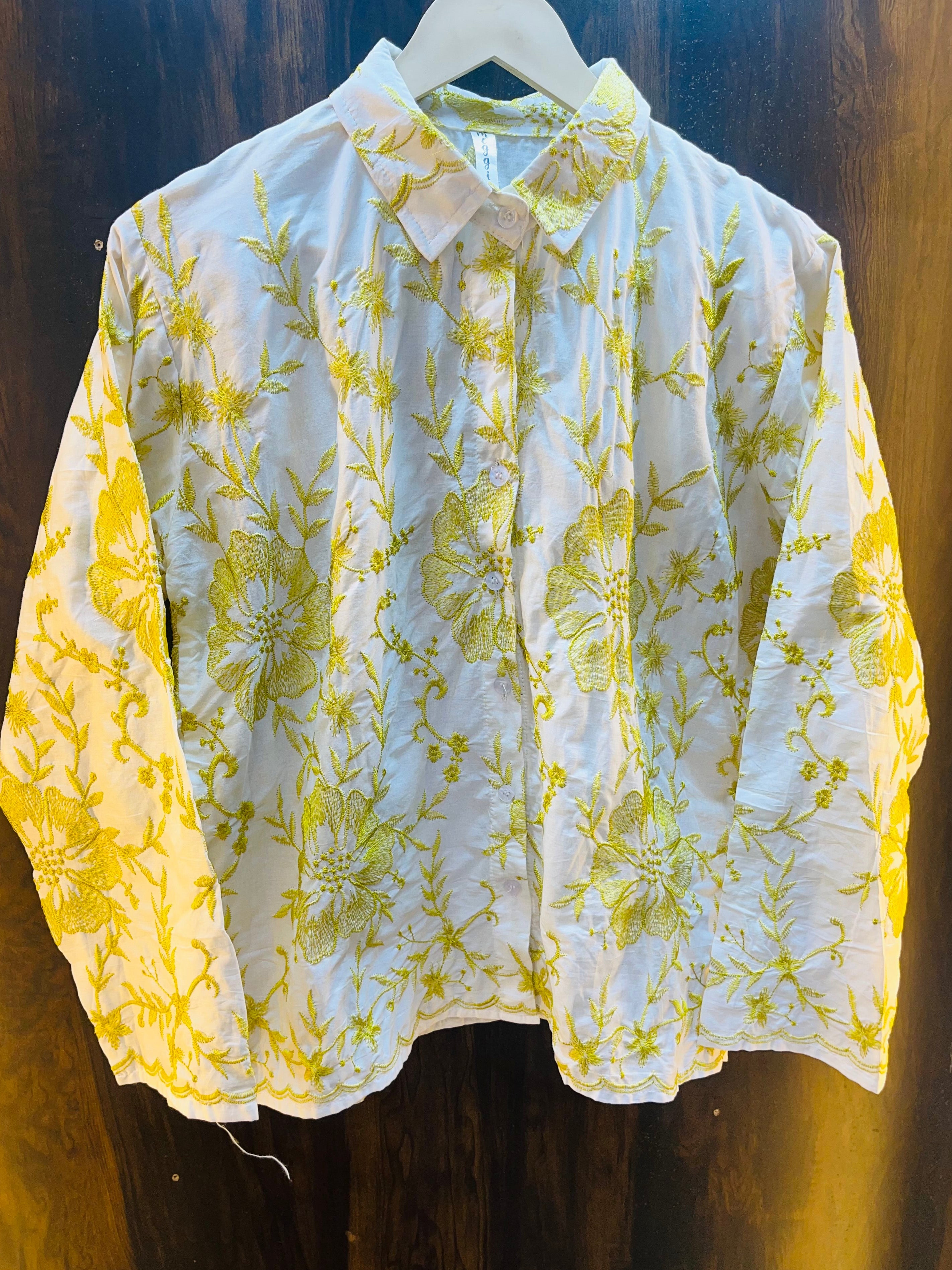 Flower Embroidered Premium Shirt