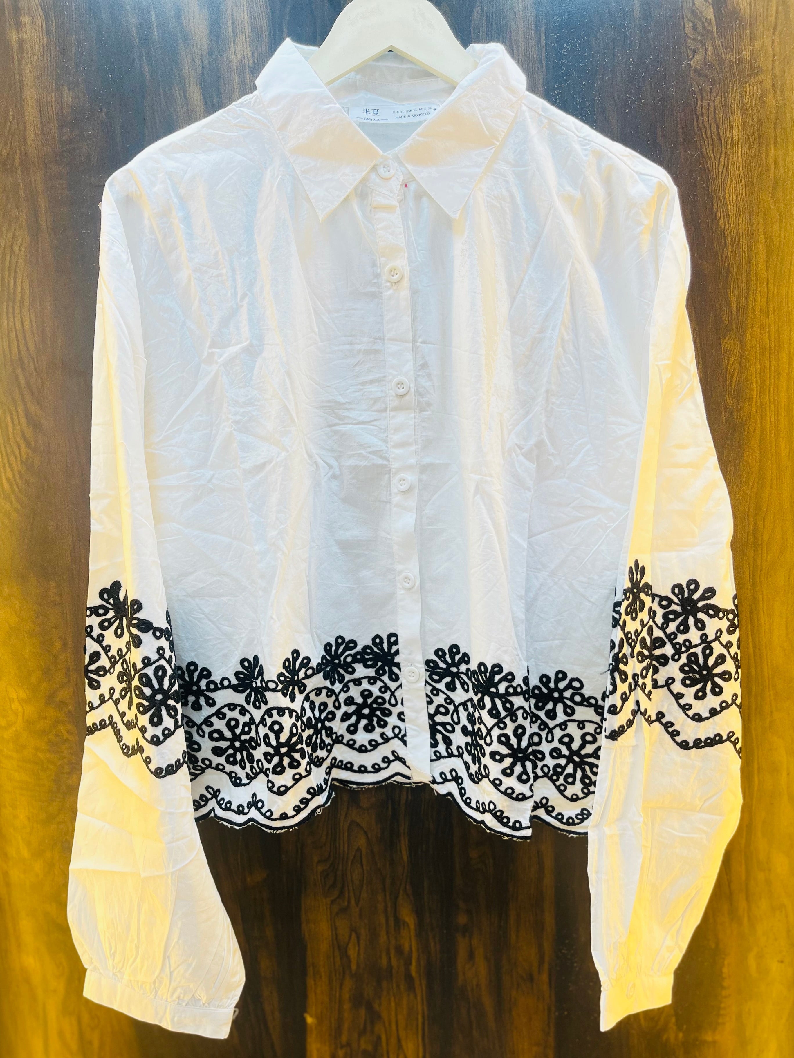 Black Embroidered Premium Imported Shirt